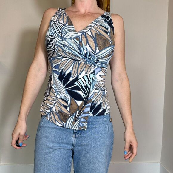 Vintage Cache Tropical Print Top Size Medium - Picture 1 of 6